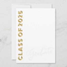2025年クラスレトロ金ゴールド写真卒業パーティー 招待状