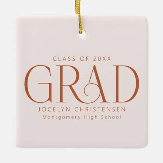 2025年クラス写真カスタム卒業記念品 セラミックオーナメント (正面)