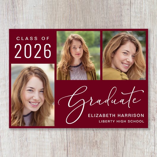 2025年クラス写真台本ブルゴーニュ卒業 案内状