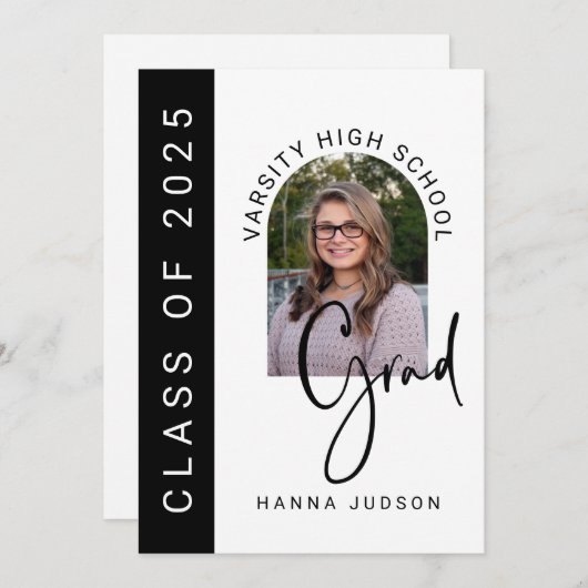 2025年クラス写真撮影アーチ卒業パーティー 案内状 (正面/裏面)