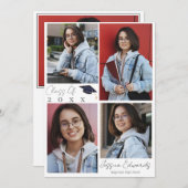 2025年クラス写真数々のかわいい卒業式パーティー 招待状 (正面/裏面)