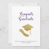 2025年クラス写真白紫色の卒業式 案内状 (裏面)