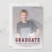 2025年クラス写真Burgundy Grad Announcement 招待状 (正面)