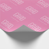 2025年クラス卒業ギフトピンクガーリー色 ラッピングペーパー (角)