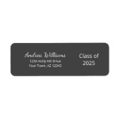 2025年クラス卒業グレー差出人住所 ラベル (正面)