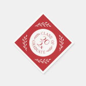 2025年クラス卒業シックレッド白植物学 スタンダードカクテルナプキン (角)