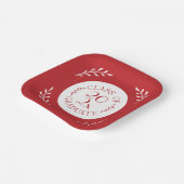 2025年クラス卒業シックレッド白植物学 ペーパープレート (傾斜あり)