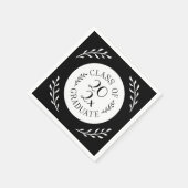 2025年クラス卒業シック白黒植物学 スタンダードカクテルナプキン (角)