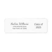 2025年クラス卒業シンプル差出人住所 ラベル (正面)