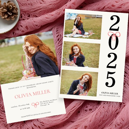 2025年クラス卒業写真シニアモダンパーティー 招待状