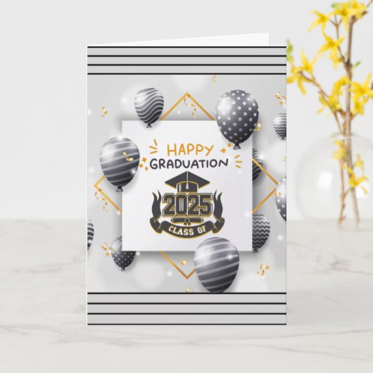 2025年クラス卒業（箴言3:5） カード (黄色い花)