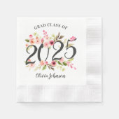 2025年クラス水彩花卒業 縁ありカクテルナプキン (正面)