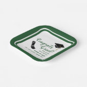 2025年クラス白と緑のおめでとう ペーパープレート (傾斜あり)