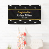 2025年クラス白黒金ゴールド卒業名 横断幕 (インサイチュ)