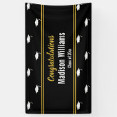 2025年クラス白黒金ゴールド卒業名 横断幕 (縦)