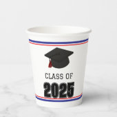 2025年クラス赤と青のタッセル 紙コップ (裏面)