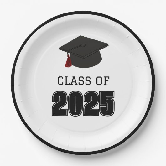 2025年クラス赤と黒 ペーパープレート (正面)