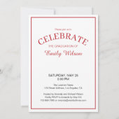 2025年クラス赤白エンブレム卒業パーティー 招待状 (裏面)