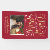 2025年クラス赤金ゴールド卒業パーティー写真 横断幕 (横)