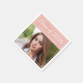 2025年クラス赤面ピンク卒業パーティー写真 スタンダードカクテルナプキン (角)