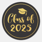 2025年クラス金ゴールド台本サークル卒業のお願い ラウンドシール (正面)