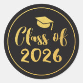 2025年クラス金ゴールド台本サークル卒業のお願い ラウンドシール (正面)