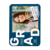 2025年クラス青はっきりしたフォント写真卒業 マグネット (縦)