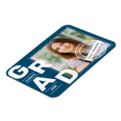 2025年クラス青はっきりしたフォント写真卒業 マグネット (左側)