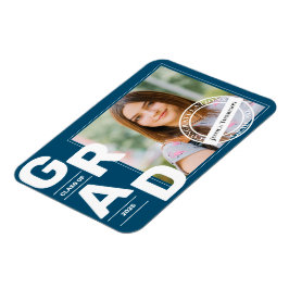 2025年クラス青はっきりしたフォント写真卒業 マグネット