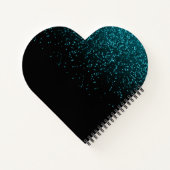 2025年クラス黒ティール（緑がかった色）グリッター卒業ギフト ノートブック (裏面)