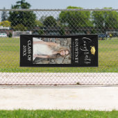 2025年クラス黒金ゴールド写真卒業ドア 横断幕 (インサイチュ)