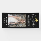 2025年クラス黒金ゴールド写真卒業ドア 横断幕 (横)