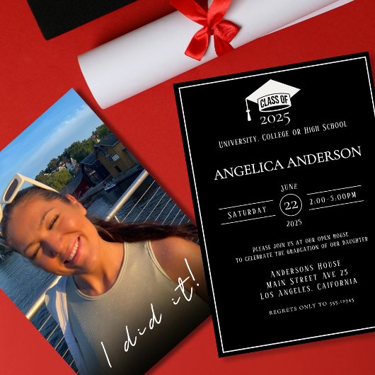 2025年クラス「やったやった」写真大学院招待状 招待状