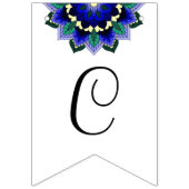 2025年クラス!ダークブルーのマンダラ バンティングフラッグ (第2の旗)