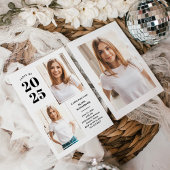 2025年クラス | フォトブラックとホワイトグラードパーティー 招待状