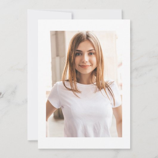 2025年クラス | フォトブラックとホワイトグラードパーティー 招待状 (裏面)