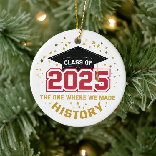 2025年クラス – 私たちが歴史を作ったクラス セラミックオーナメント (ツリー)