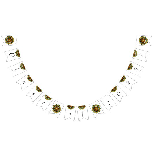 2025年クラス！黄褐色のマンダラ バンティングフラッグ (全)