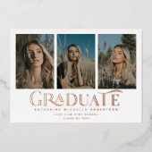 2025年クラス | 3写真卒業のお知らせ 箔招待状 (正面)