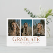 2025年クラス | 3写真卒業のお知らせ 箔招待状 (立ち正面)