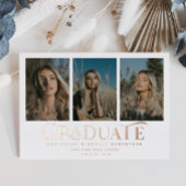 2025年クラス | 3写真卒業のお知らせ 箔招待状