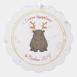 2025年クリスマスにカバのトナカイが欲しい  オーナメントカード