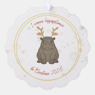 2025年クリスマスにカバのトナカイが欲しい  オーナメントカード