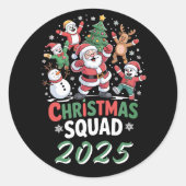 2025年クリスマス家族チーム サンタの家族 ラウンドシール (正面)