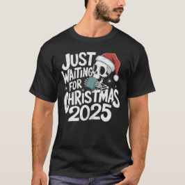 2025年クリスマス待ち – スケルトンサンタ Tシャツ