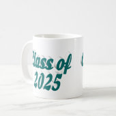 2025年グリーン文字卒業 コーヒーマグカップ (正面左)