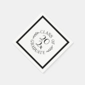 2025年シッククラス大学院ブラックタイポグラフィ スタンダードカクテルナプキン (角)