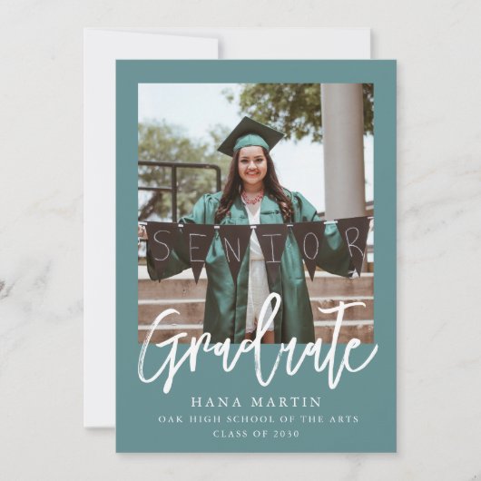 2025年シンプルの写真卒業クラス 案内状 (正面)