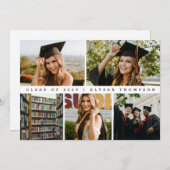 2025年シンプルの卒業写真のクラス サンキューカード (正面/裏面)