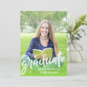 2025年シンプル写真卒業パーティーのクラス 招待状 (スタンド正面)